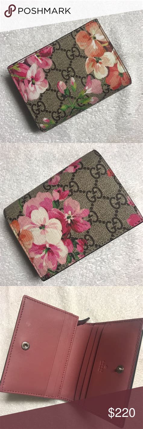 gucci wallet flower and bird print|Gucci wallet female.